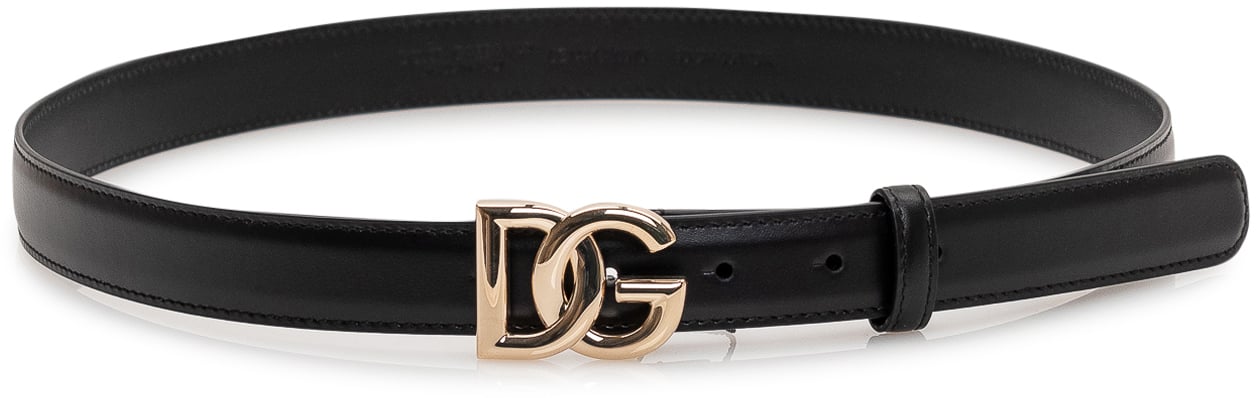 Dolce & Gabbana Cintura Logata Vitello Zwart