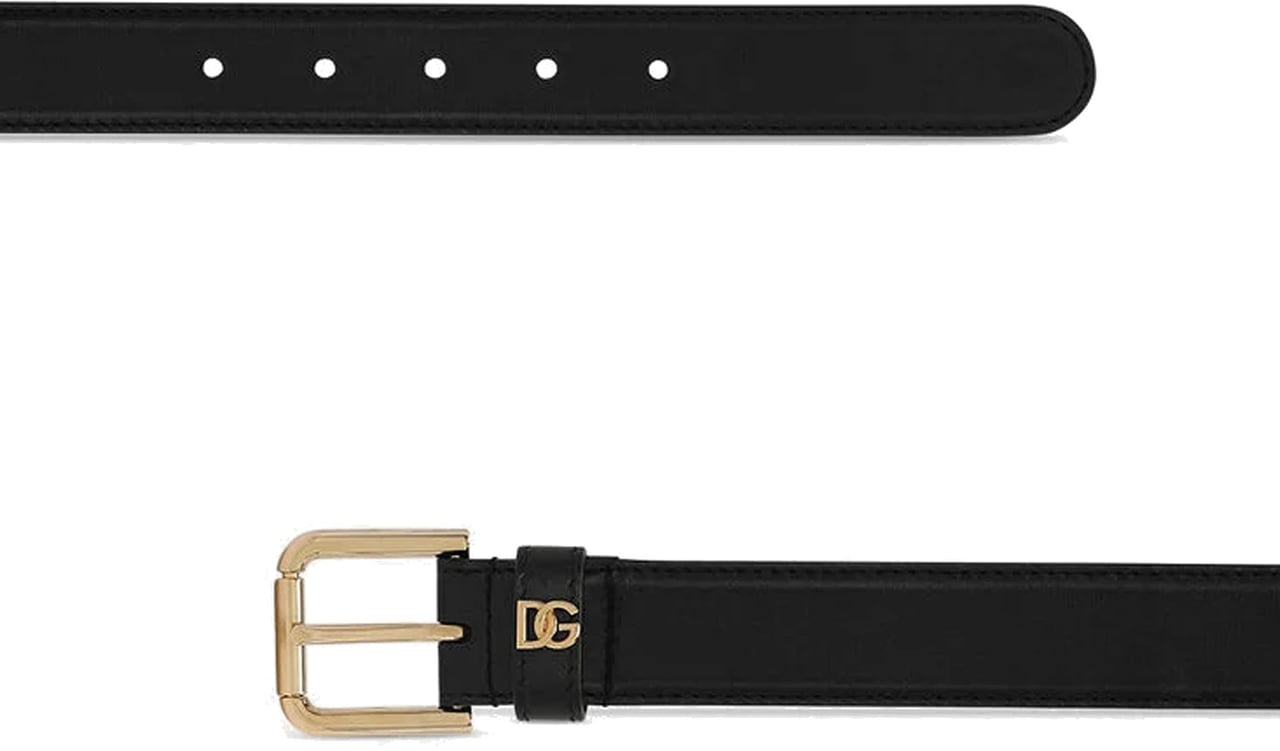 Dolce & Gabbana Dolce & Gabbana Leather Logo Belt Zwart