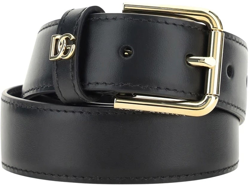 Dolce & Gabbana Dolce & Gabbana Leather Logo Belt Zwart
