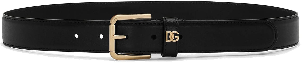 Dolce & Gabbana Dolce & Gabbana Leather Logo Belt Zwart