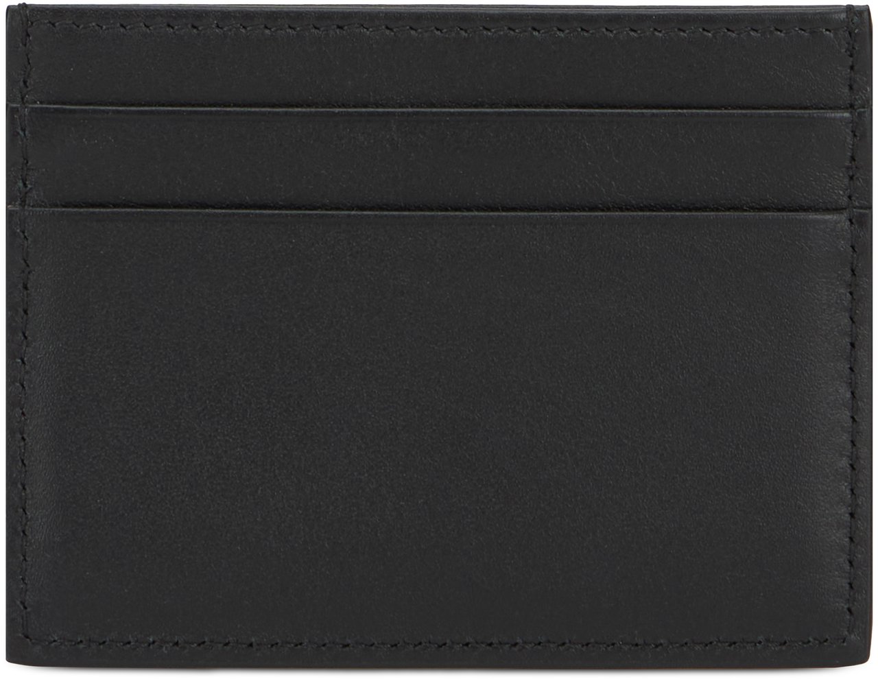 Dolce & Gabbana Leather cardholder with logo Zwart