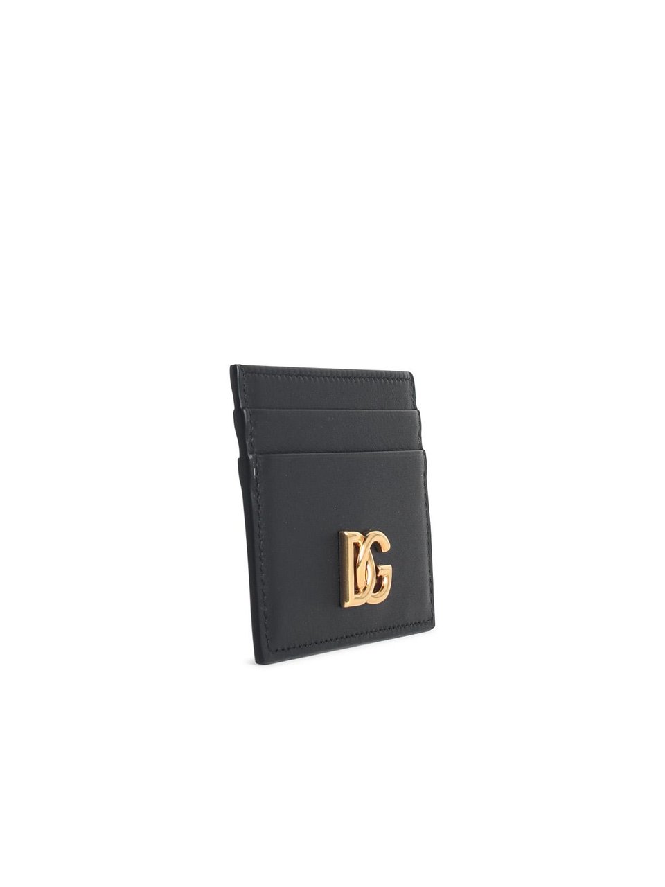 Dolce & Gabbana Card Holder With Black Leather 'Dg Logo' Zwart