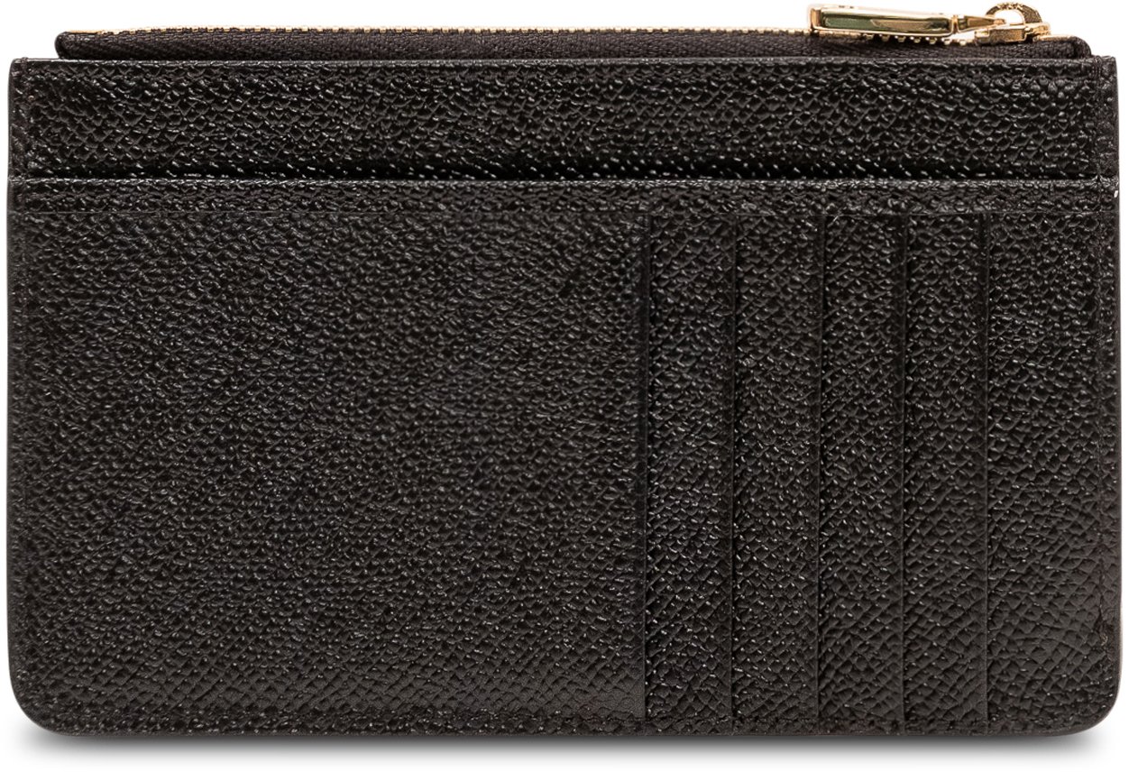 Dolce & Gabbana Portacarte con Placca Frontale e Zip Zwart