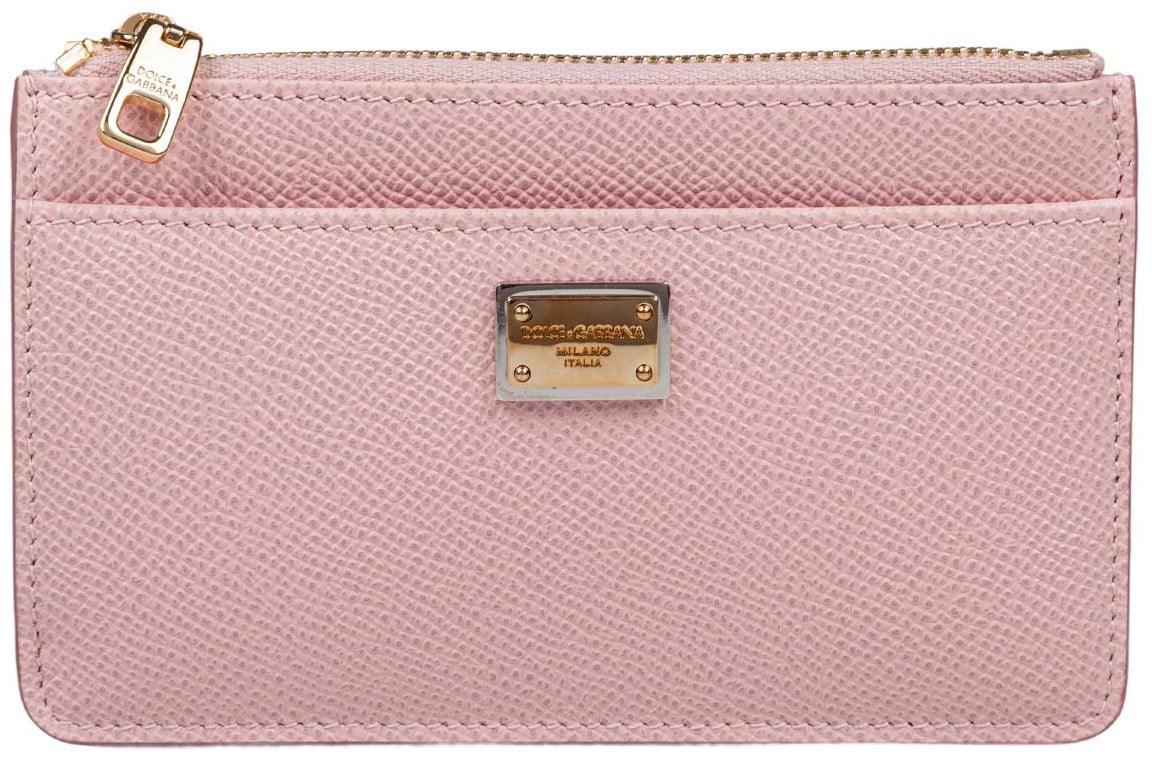 Dolce & Gabbana Dolce & gabbana dauphine leather card holder, nude pink Roze