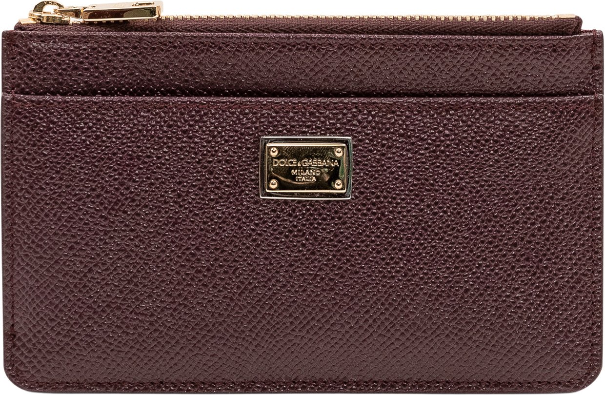 Dolce & Gabbana Portacarte con Placca Frontale e Zip Bruin