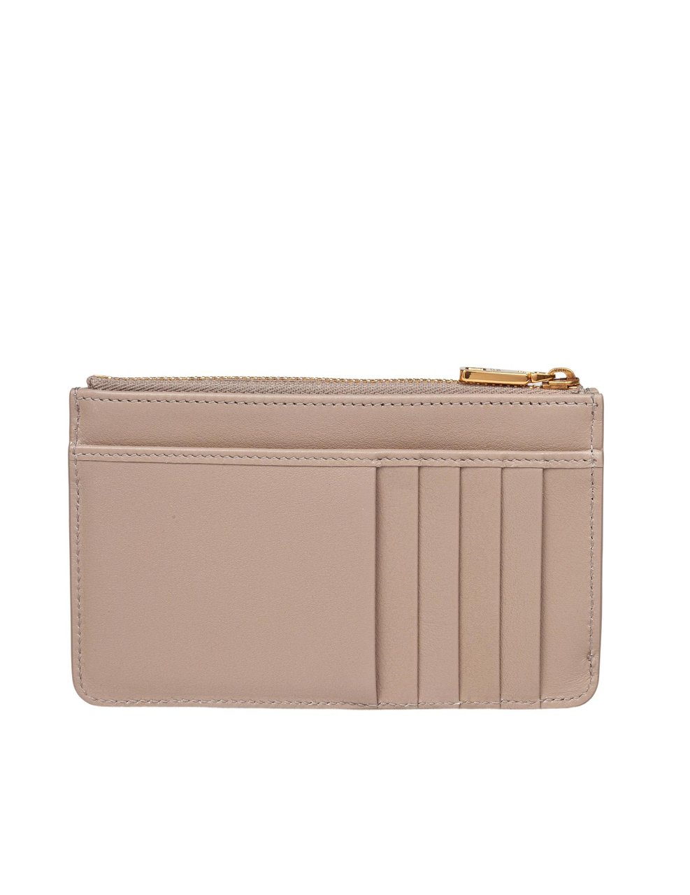 Dolce & Gabbana Dolce & gabbana plonge leather card holder taupe Grijs