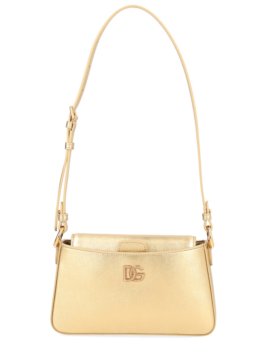 Dolce & Gabbana Metallic Gold Minimalist Leather Phone Bag Neutraal
