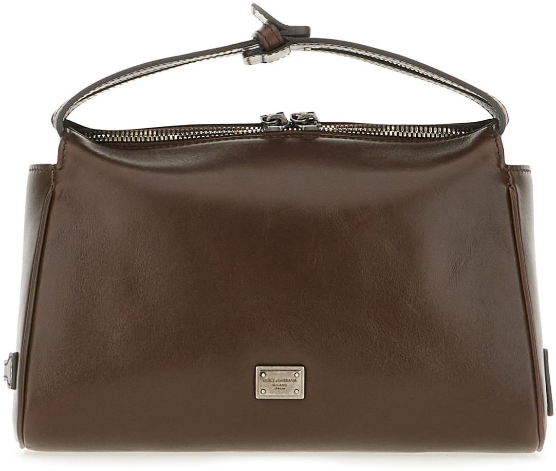 Dolce & Gabbana Dolce&gabbana Dark brown leather Vittoria handbag Bruin