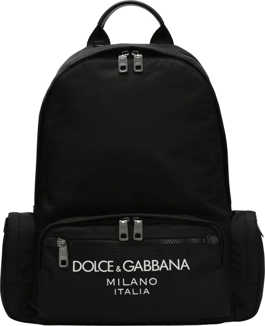 Dolce & Gabbana Sicilia DNA Nylon Logo Black Backpack Zwart