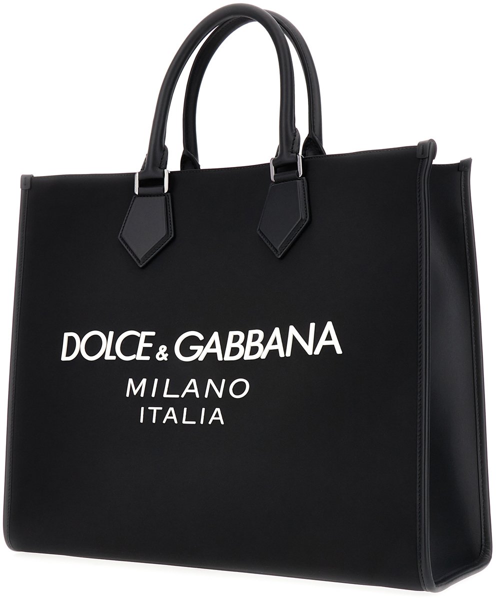 Dolce & Gabbana Dolce&gabbana Black nylon blend shopping bag Zwart
