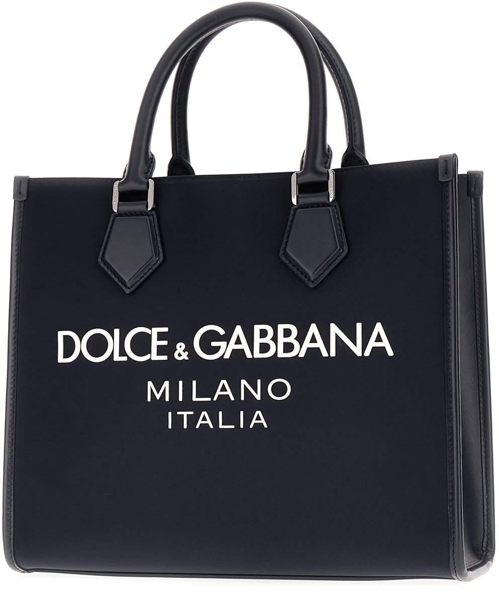 Dolce & Gabbana Dolce&gabbana Navy blue nylon small shopping bag Blauw