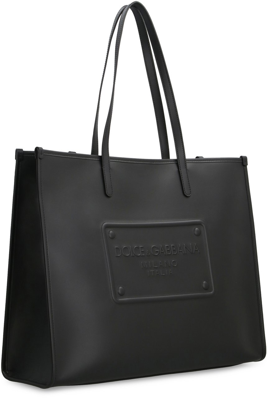 Dolce & Gabbana Smooth leather tote bag Zwart