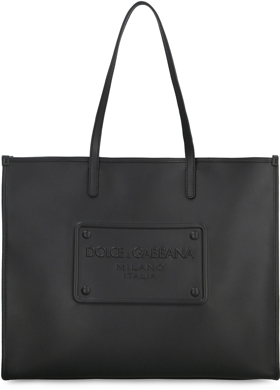 Dolce & Gabbana Smooth leather tote bag Zwart