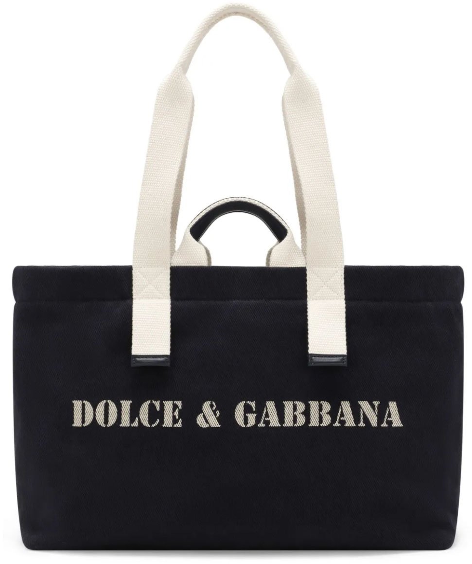 Dolce & Gabbana Logo Printed Shoulder Bag Blauw