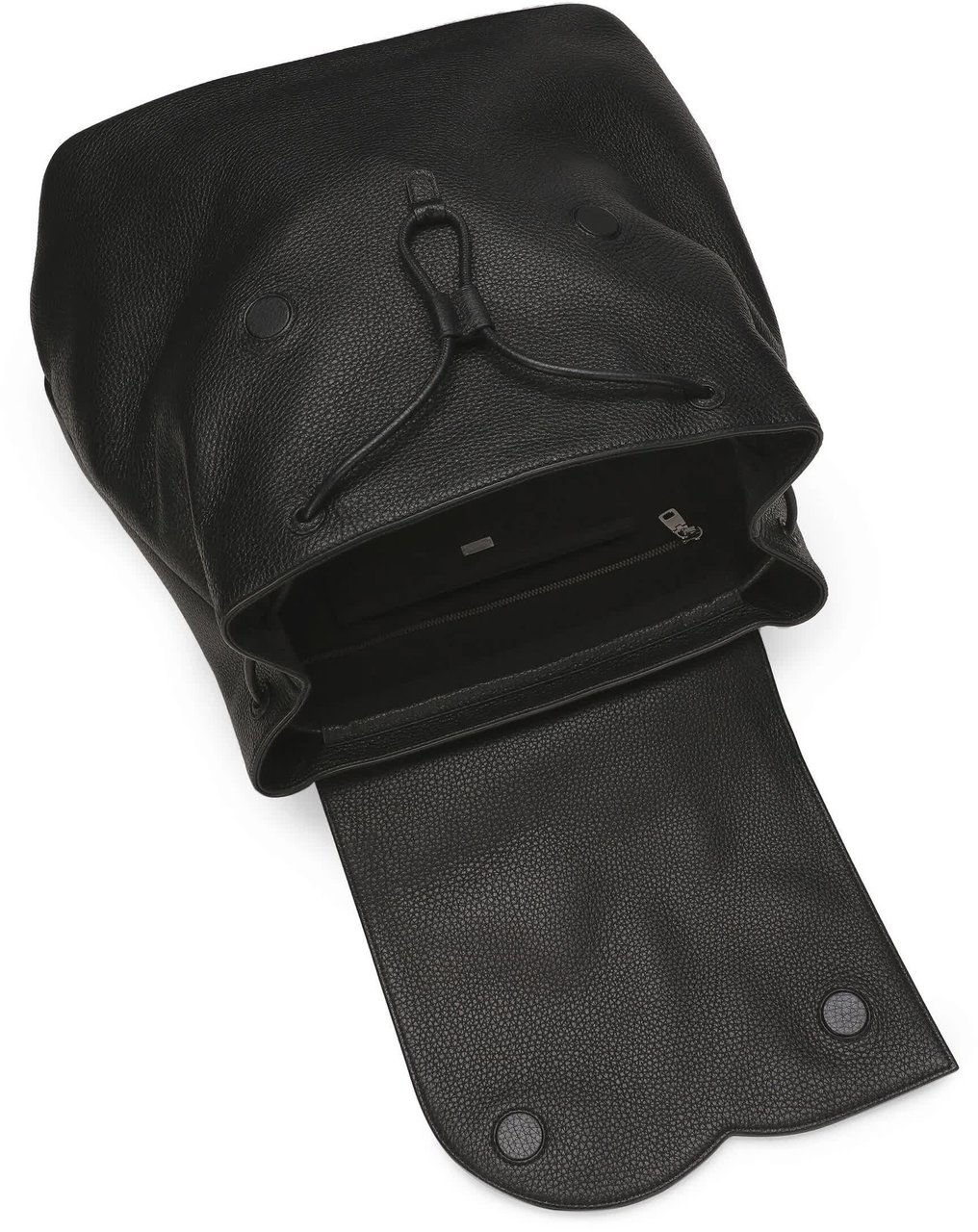 Dolce & Gabbana Black Deerskin 3D Embossed Logo Backpack Zwart