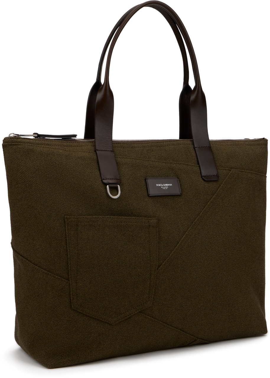 Dolce & Gabbana Adamo shopping bag with patchwork Groen