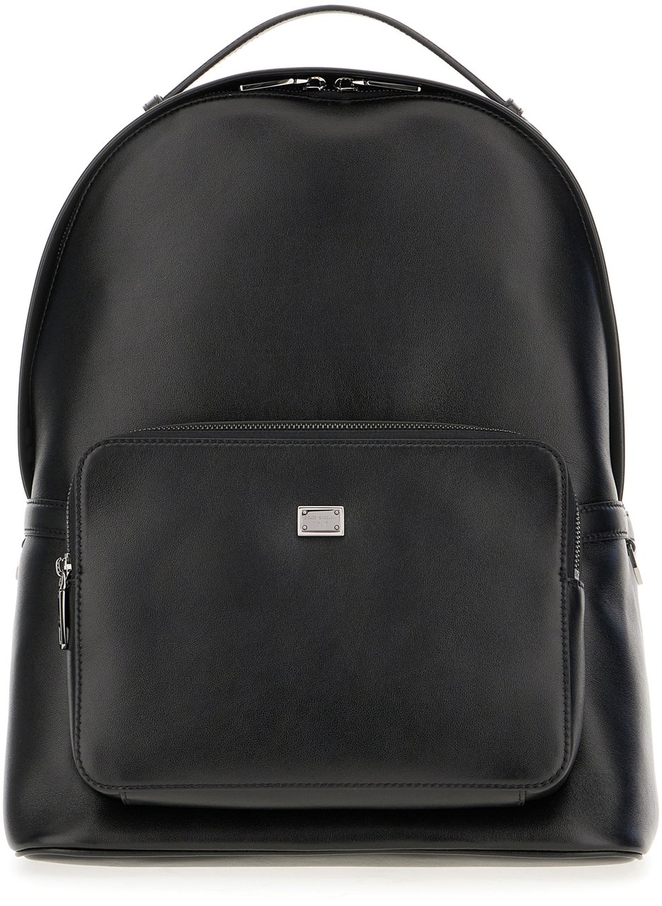 Dolce & Gabbana Dolce&gabbana Black leather backpack Zwart