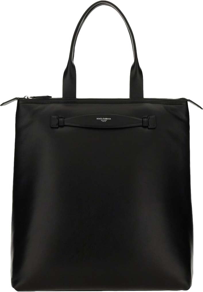 Dolce & Gabbana Leather Shopping Bag Zwart
