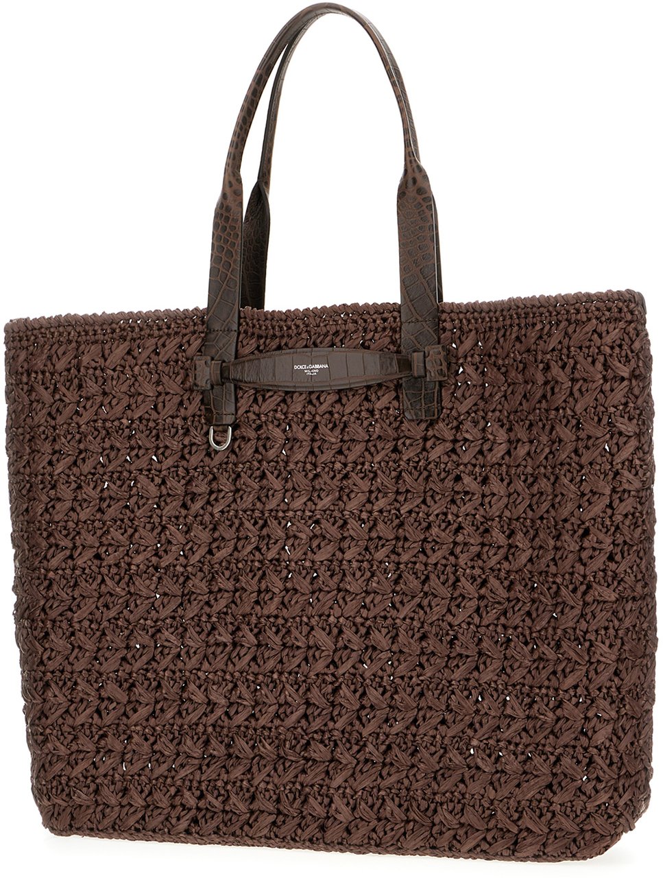 Dolce & Gabbana Dolce&gabbana Brown raffia shopping bag Paars