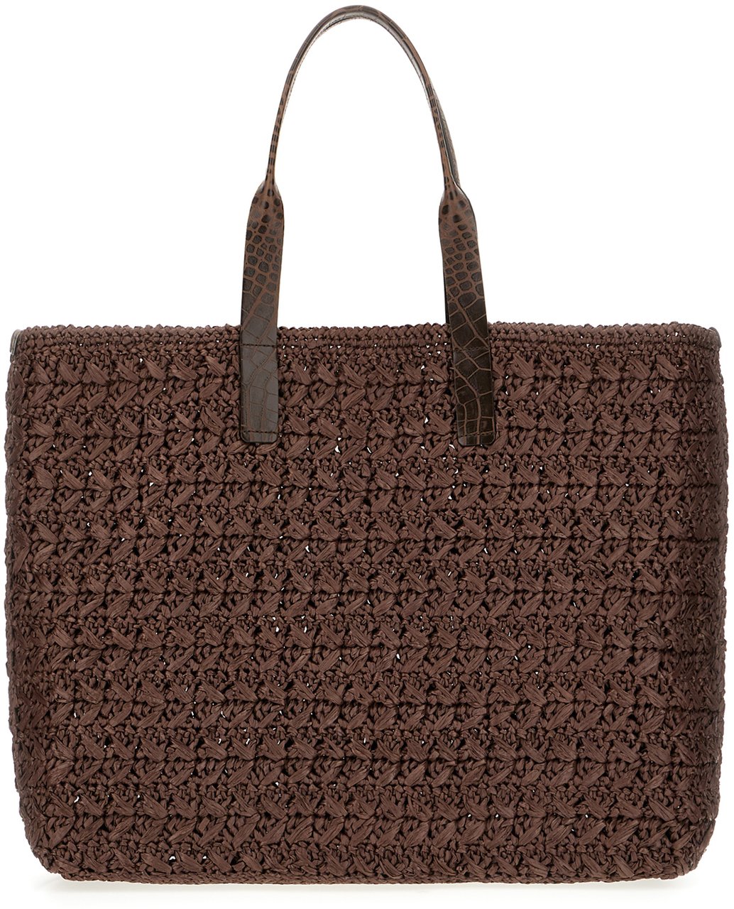Dolce & Gabbana Dolce&gabbana Brown raffia shopping bag Paars