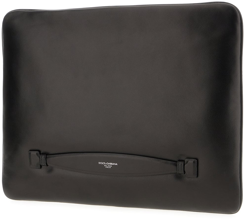 Dolce & Gabbana Dolce&gabbana Black nappa leather pouch Zwart