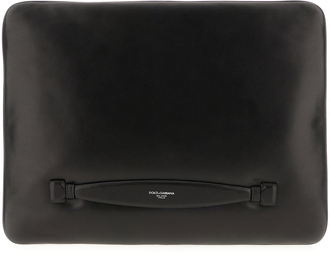 Dolce & Gabbana Dolce&gabbana Black nappa leather pouch Zwart