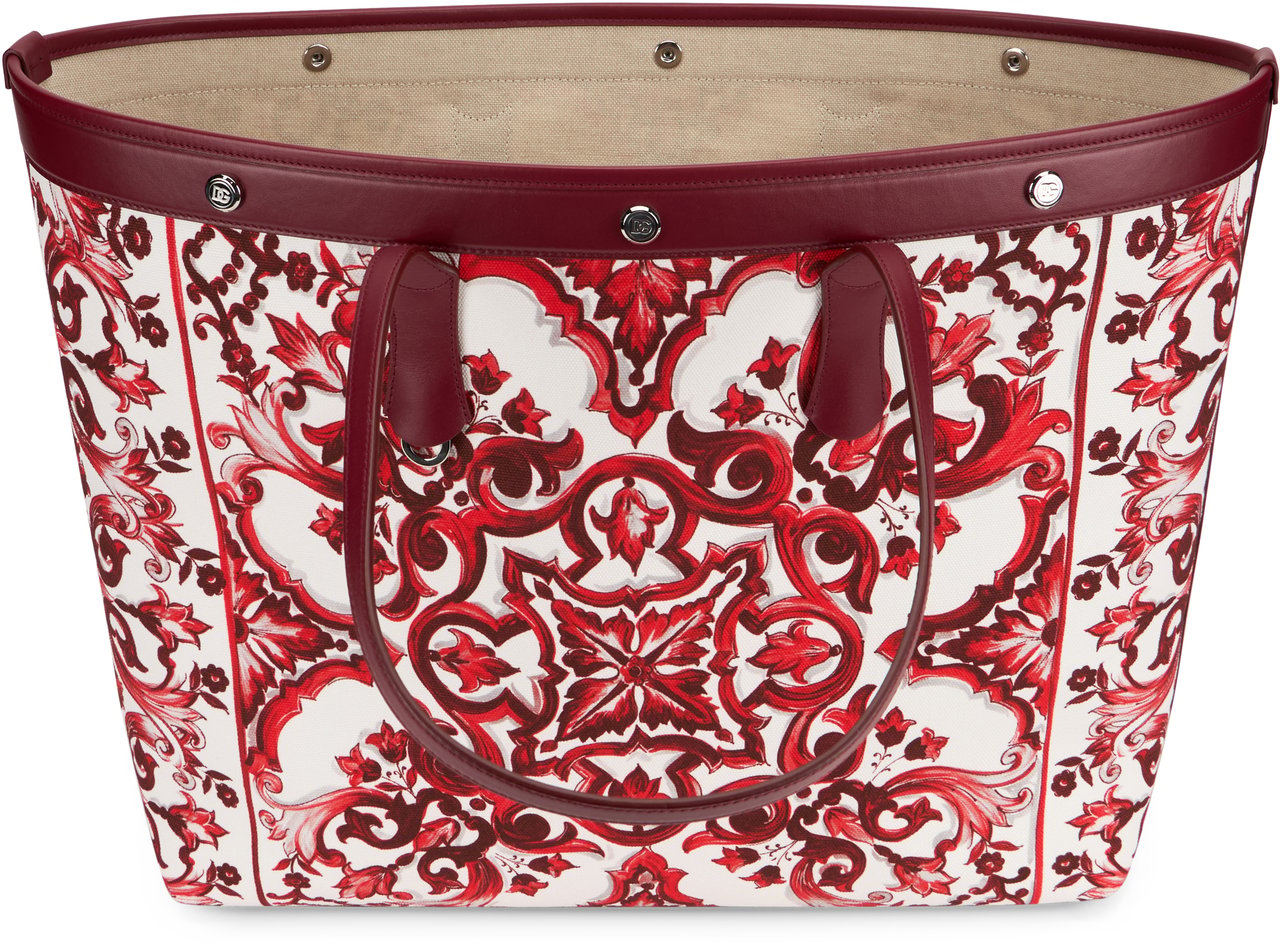 Dolce & Gabbana Tote bag with majolica print Rood