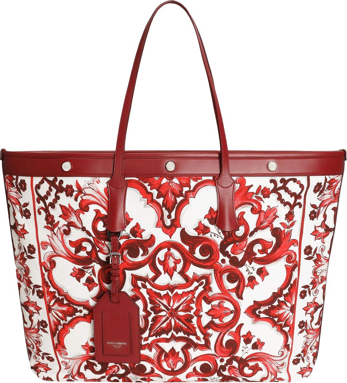 Dolce & Gabbana Shopping Bag con Stampa Ornamentale Rood