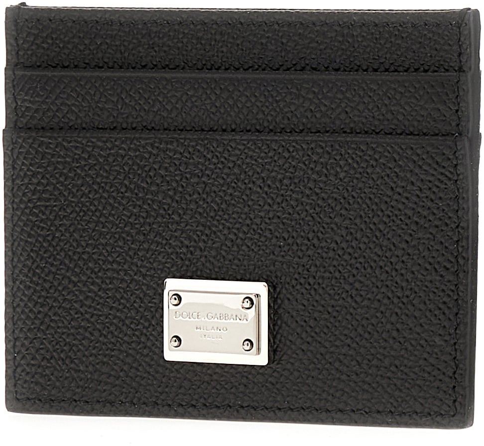 Dolce & Gabbana Dolce&gabbana Black leather card holder Zwart
