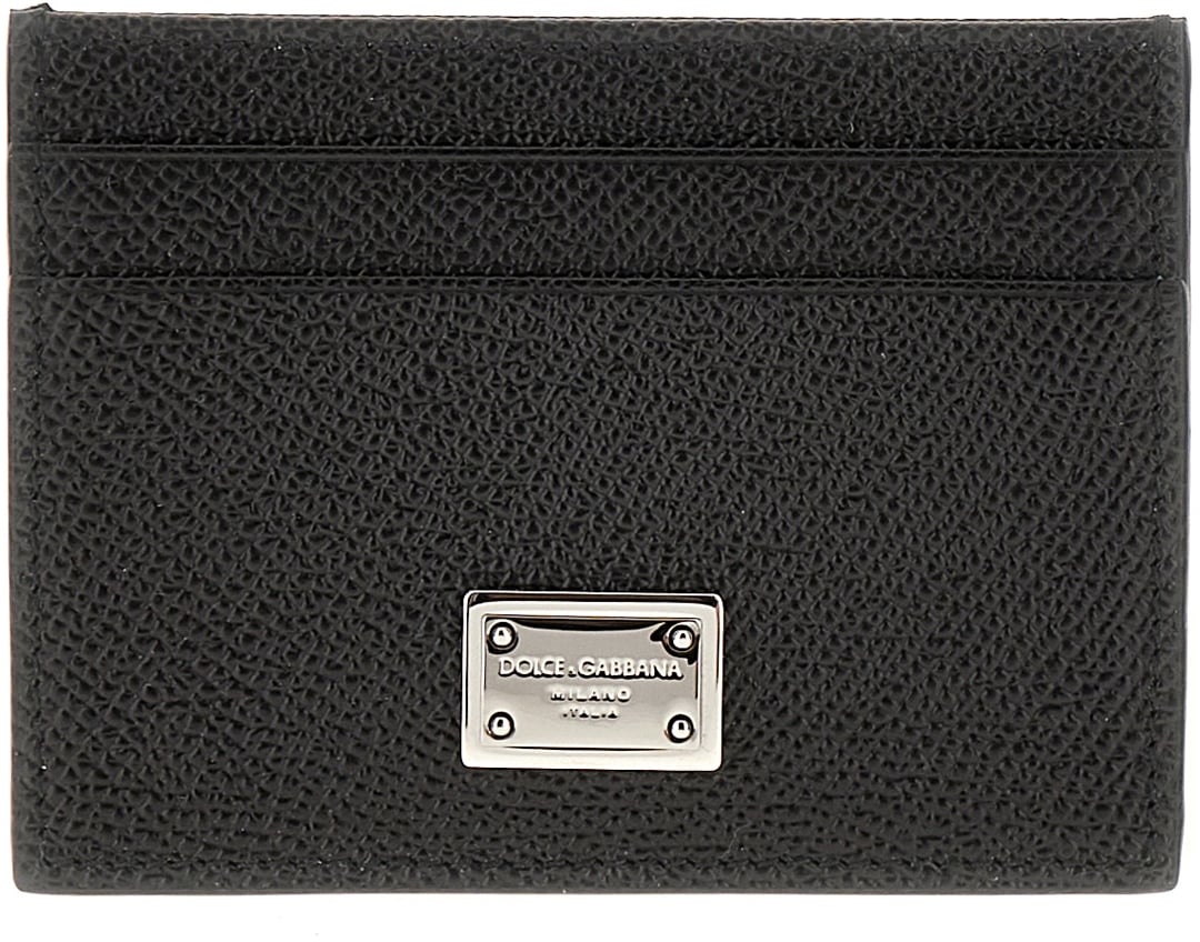 Dolce & Gabbana Dolce&gabbana Black leather card holder Zwart