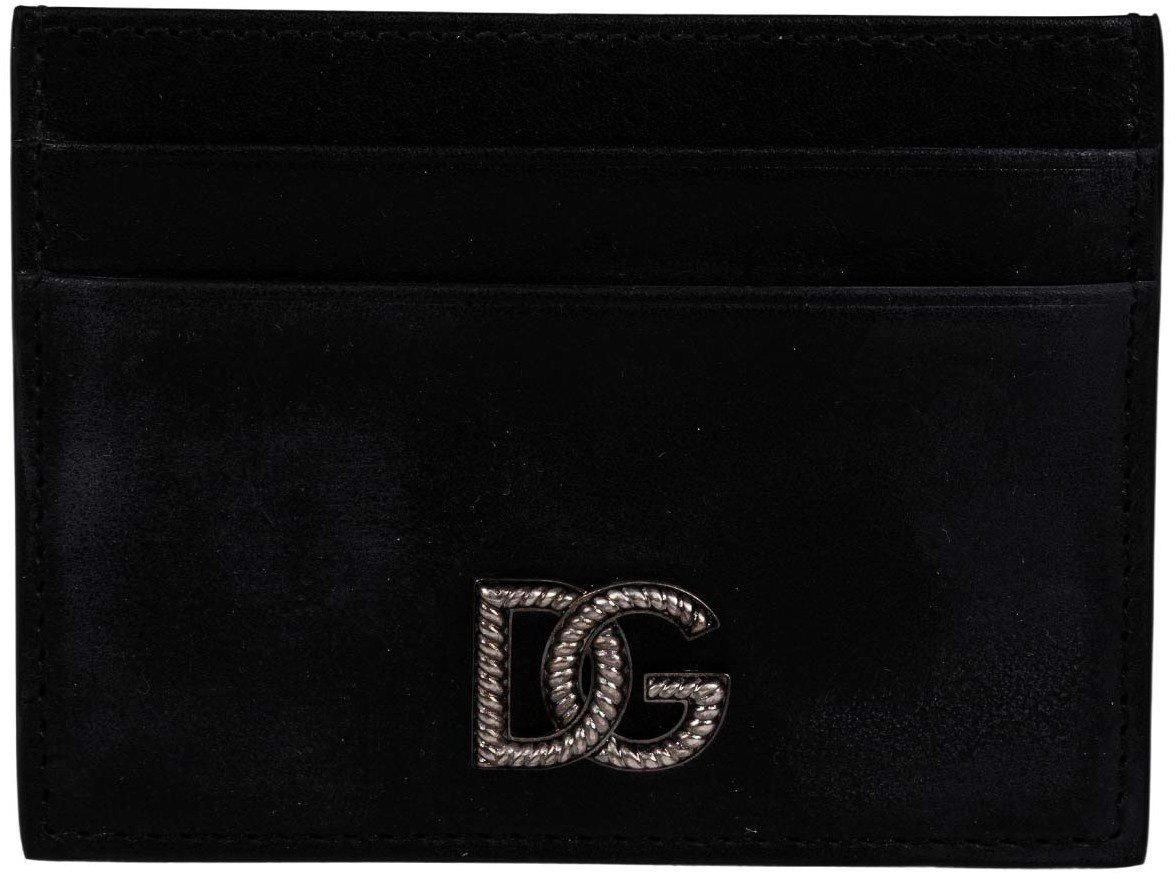 Dolce & Gabbana Dolce & gabbana leather credit card holder with dg logo Zwart