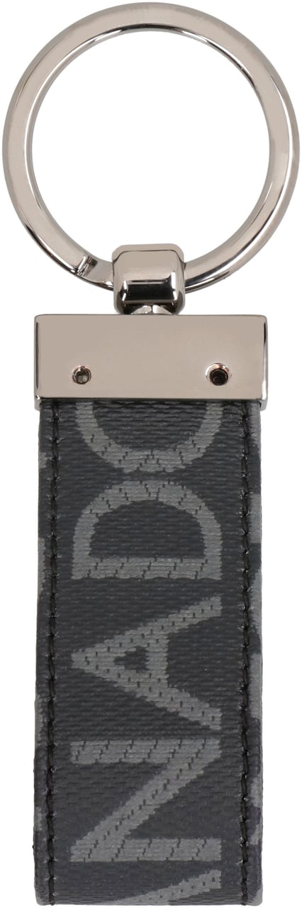 Dolce & Gabbana Fabric key ring with logo Zwart