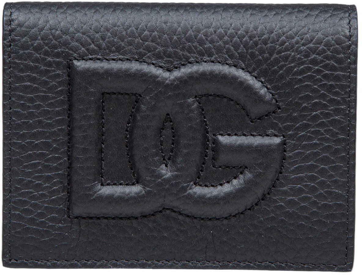 Dolce & Gabbana Dolce & gabbana leather card holder with dg logo Zwart