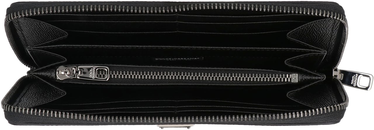 Dolce & Gabbana Leather zip around wallet Zwart