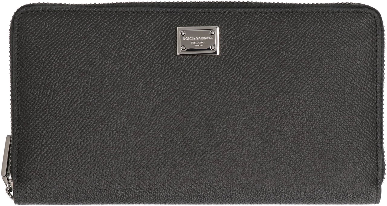Dolce & Gabbana Leather zip around wallet Zwart