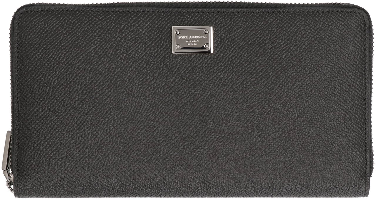 Dolce & Gabbana Leather zip around wallet Zwart