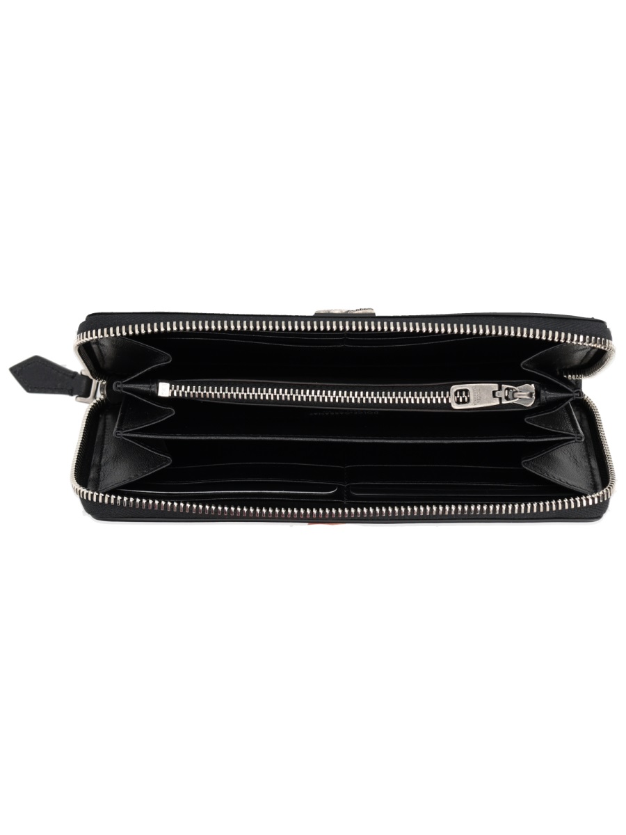 Dolce & Gabbana Storm Smooth Leather Wallet Grijs
