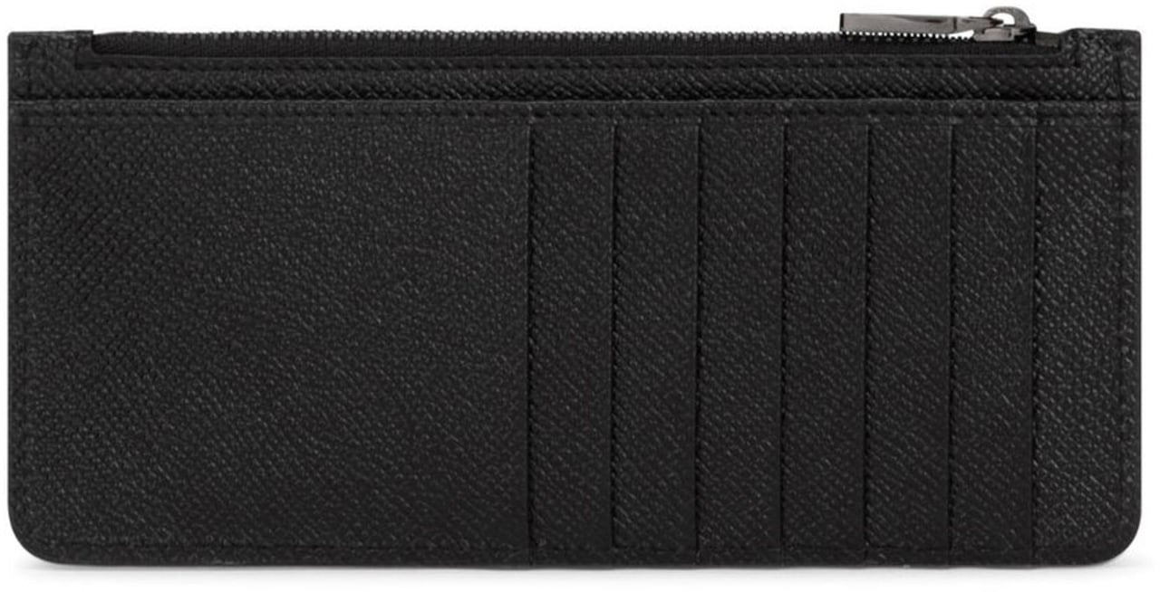 Dolce & Gabbana St.Dauphine Vertical Calf Leather Card Holder Zwart
