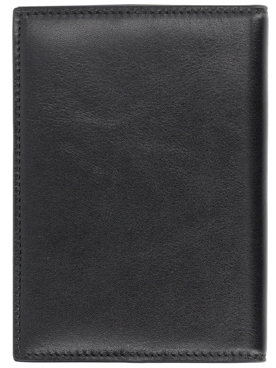 Dolce & Gabbana Neutral Storm Minimalist Passport Leather Wallet Zwart
