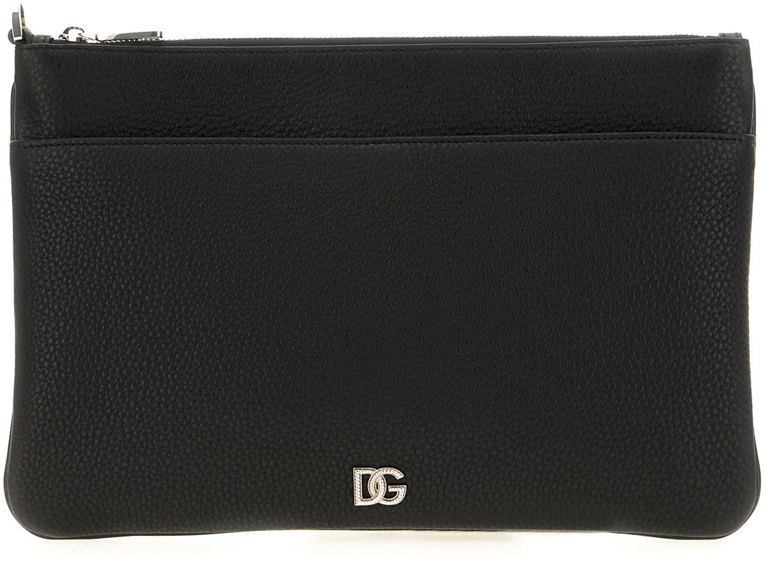 Dolce & Gabbana Dolce&gabbana Black leather pouch Divers