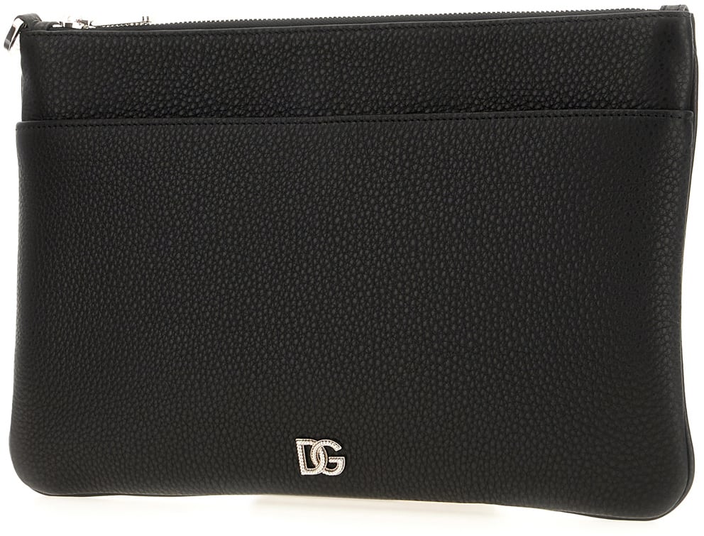 Dolce & Gabbana Dolce&gabbana Black leather pouch Divers