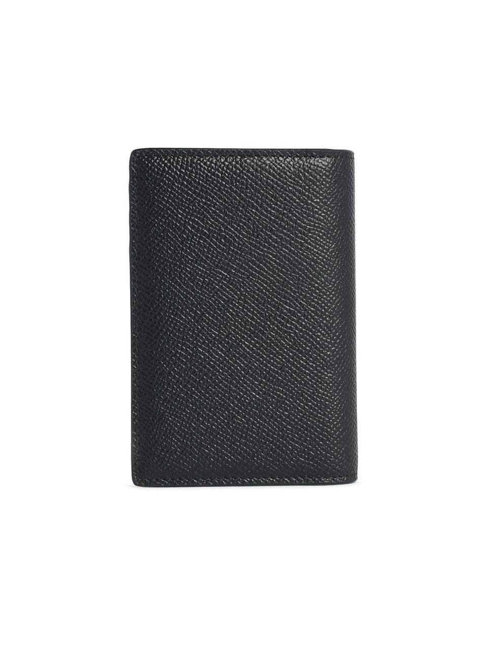 Dolce & Gabbana 'Fold' Black Dauphine Leather Card Holder Zwart