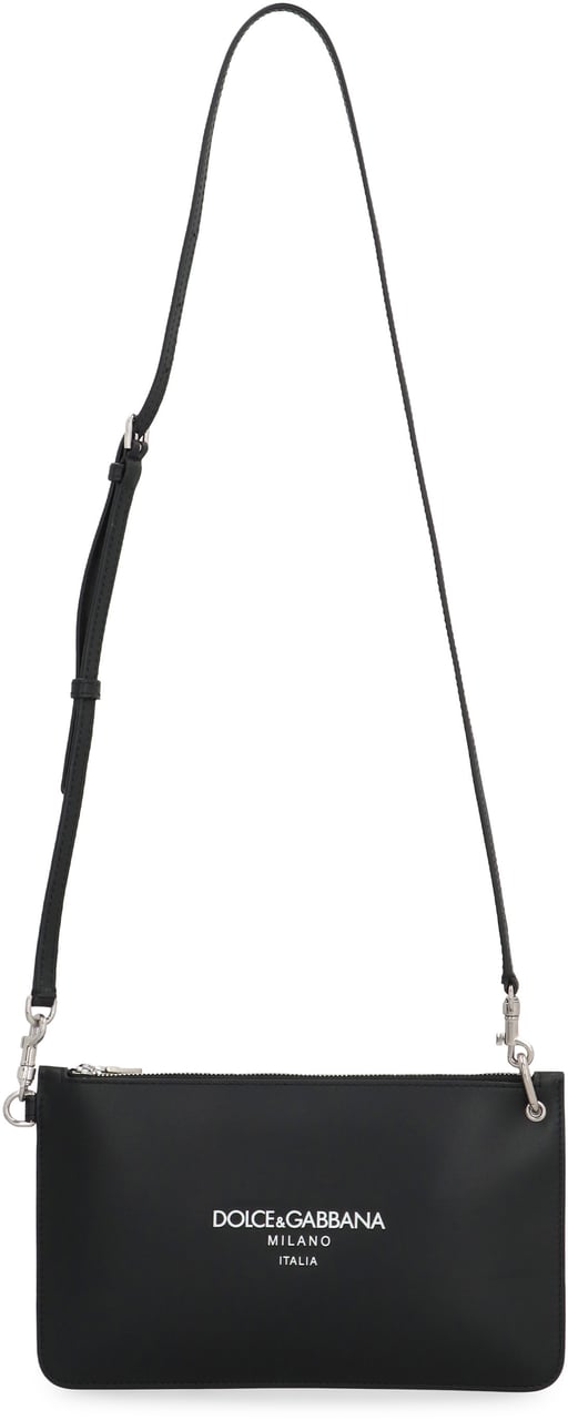 Dolce & Gabbana Necessaire Leather flat pouch Zwart