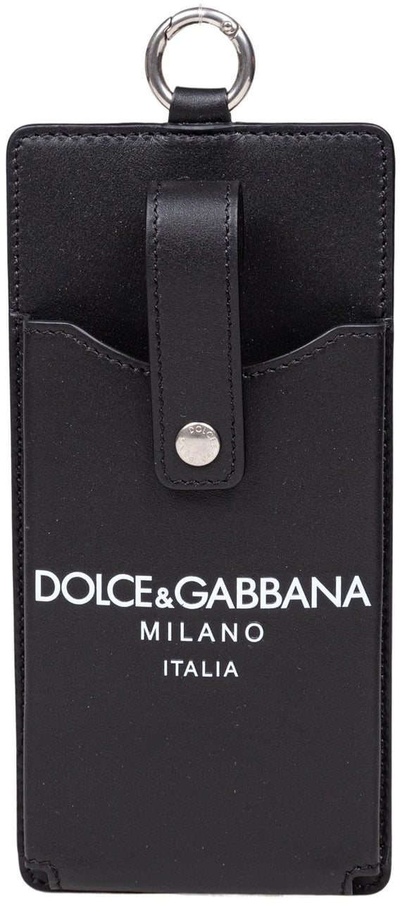 Dolce & Gabbana Dolce & gabbana leather cell phone holder with black logo Zwart