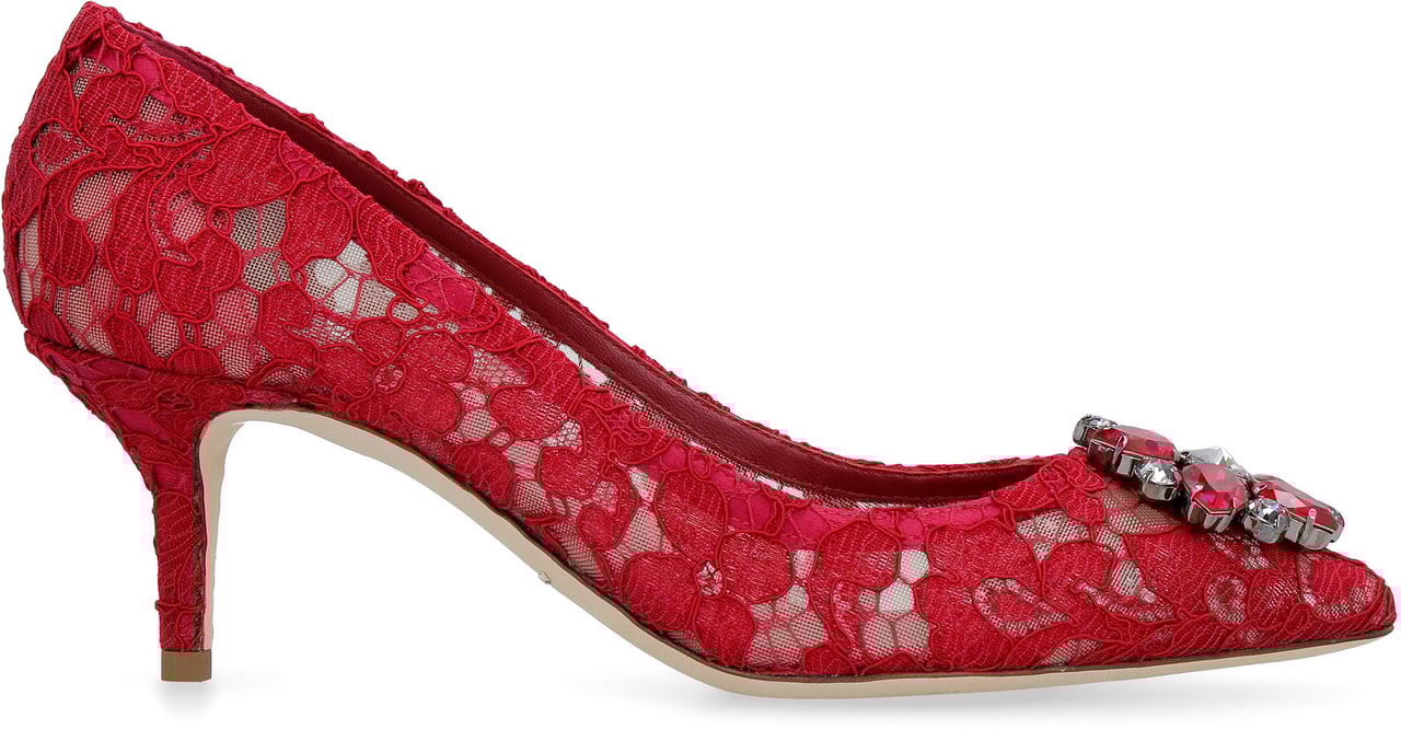 Dolce & Gabbana Bellucci lace pump Rood