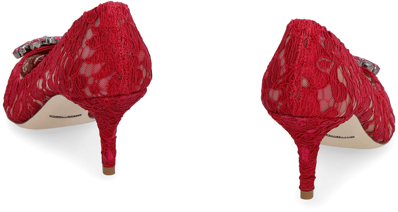 Dolce & Gabbana Bellucci lace pump Rood