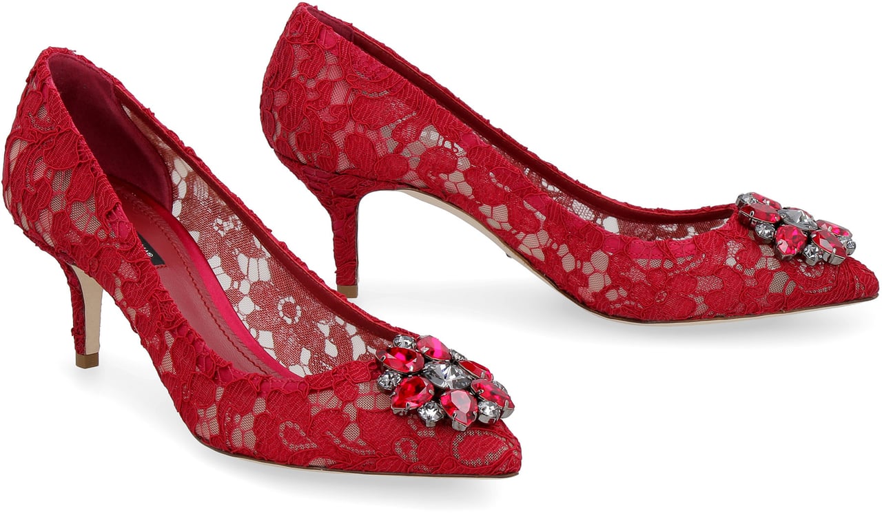 Dolce & Gabbana Bellucci lace pump Rood