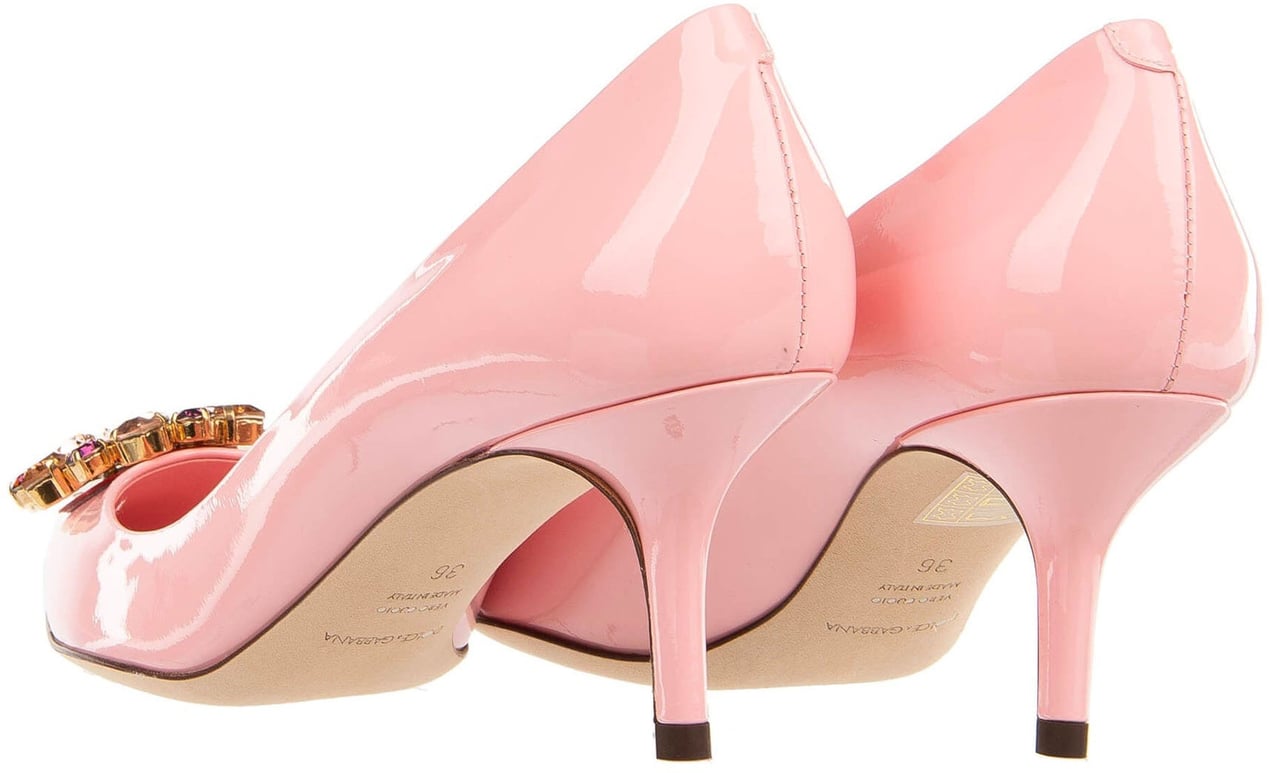 Dolce & Gabbana Dolce & Gabbana Crystal Embellished Suede Pumps Roze