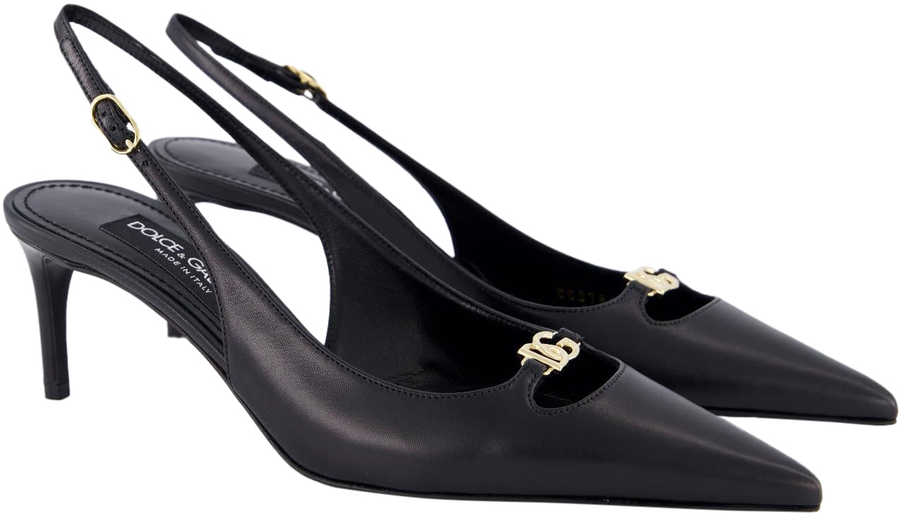 Dolce & Gabbana Dames Slingbacks Italian Tailoring Zwart