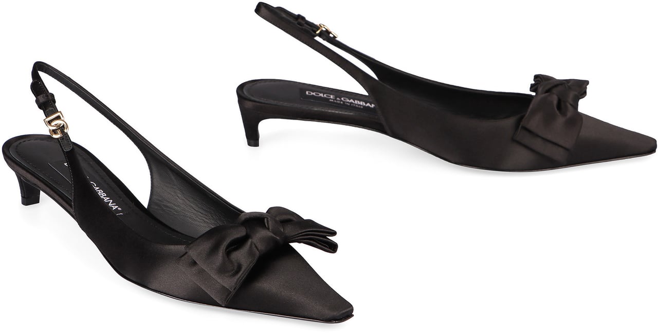 Dolce & Gabbana Satin slingback pumps Zwart